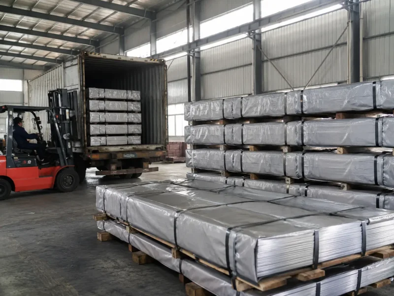 05 Forklift And Cargo Stacks In Loading Area